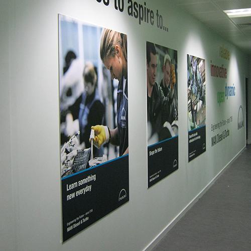 sign panels printed boards applied to walls