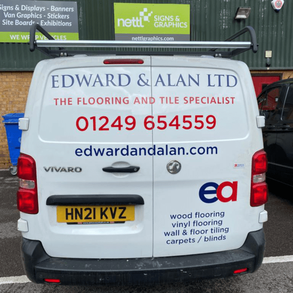 rear panel van graphics and logo for medium van