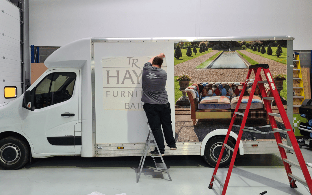 wrapping a luton van with sign graphics and text