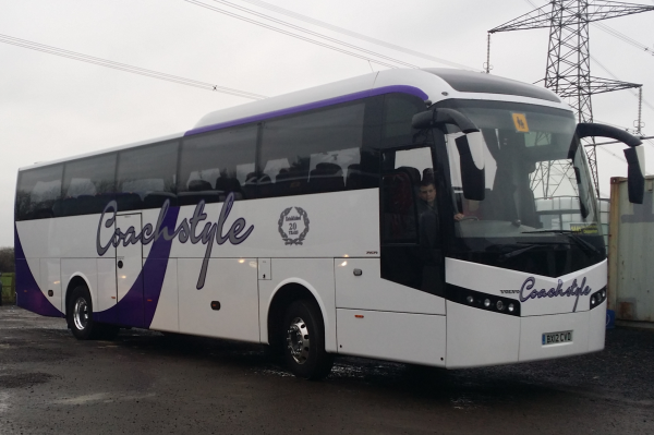 coach vinyl graphics signs for branding vehicle